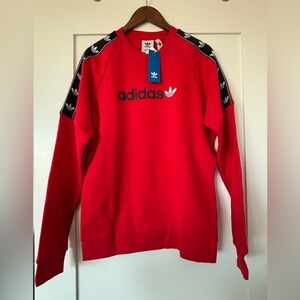 Adidas Men's Bold Red Crewneck Sweater - Medium NWT